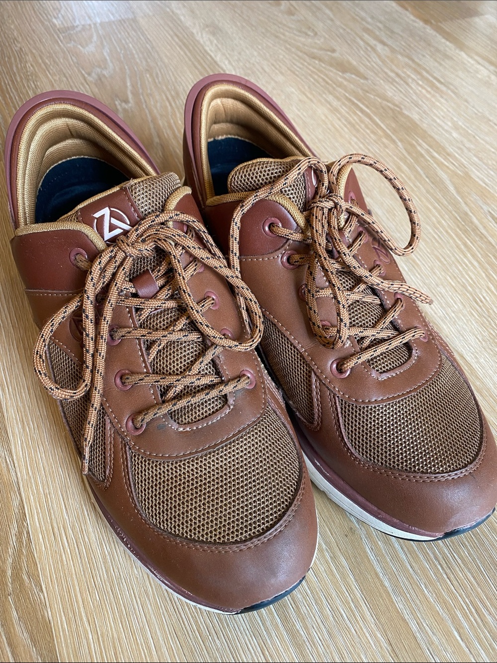 ZEBA Men's 12 Hands Free Slip On Brown Sneakers Comfort Walking Shoes